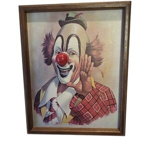 Vintage Arthur Sarnoff "Ringo The Clown Print" Musical Framed Art 11x9‎ Kitschy